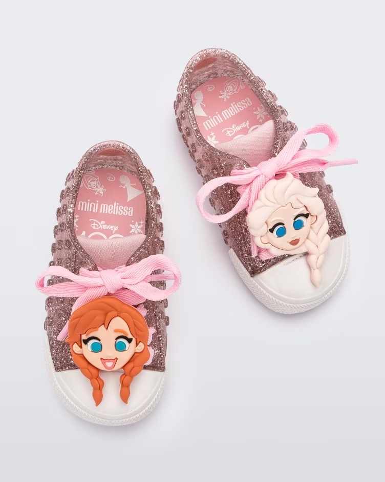 Mini Melissa Baby Tenis Polibolha + Disney Frozen -Rosa Glitter REF33956 -  Mania de Marias Loja Infantil