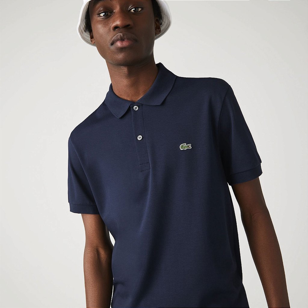 CAMISA POLO LACOSTE AZUL MARINHO L121221 CLASSIC FIT Espaco da Moda