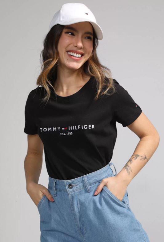 Camiseta Tommy Hilfiger Logo Preta - Compre Agora, tommy hilfiger 