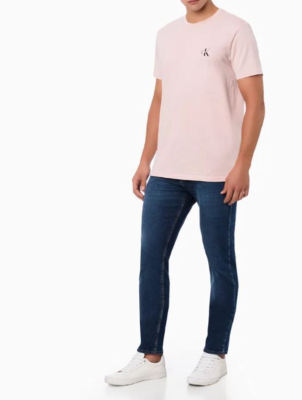 CAMISETA MANGA CURTA CALVIN KLEIN JEANS ROSA CLARO CKJM103 - - Espaço da  Moda 