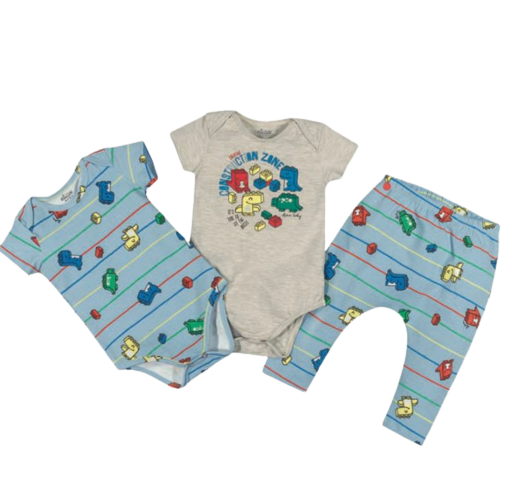 Kit Roupa Bebê Menino 0-3 Meses - 9 Pcs Bebe Reborn (55cm) 6 Bodys