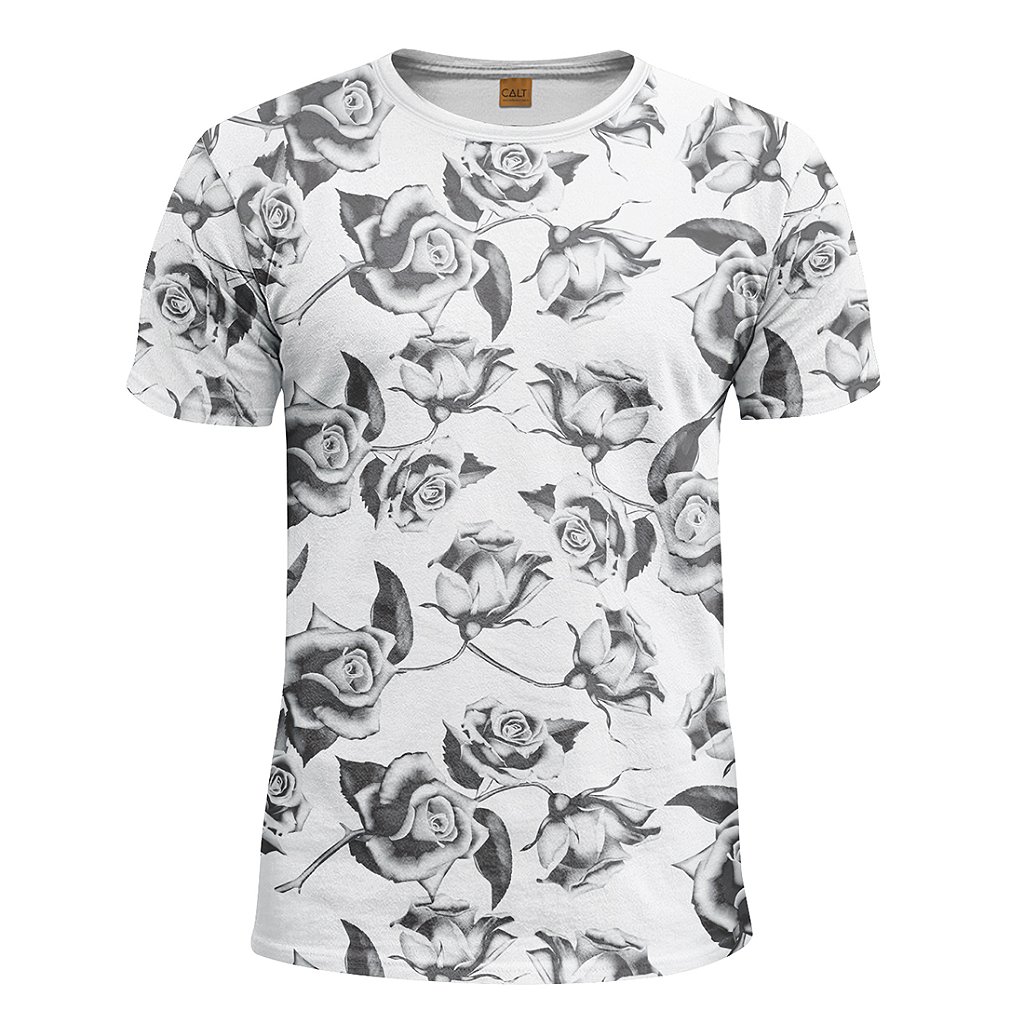 camisa florida branca