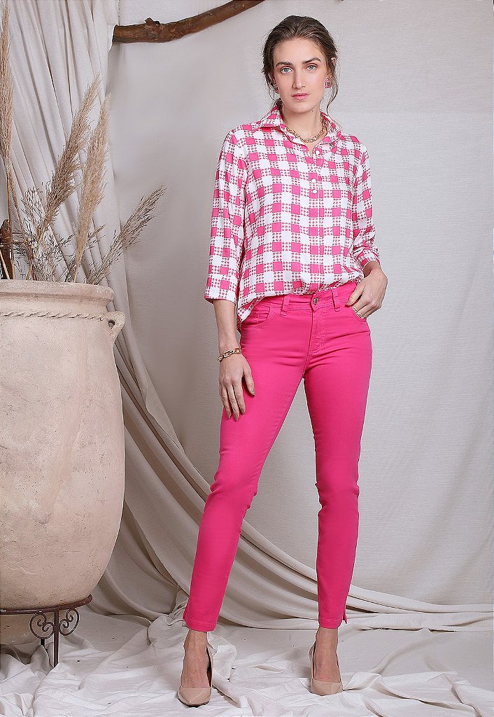 Camisa Xadrez - Pink 90134 - Trimix Online