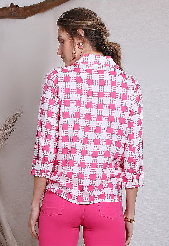 Camisa Xadrez - Pink 90134 - Trimix Online