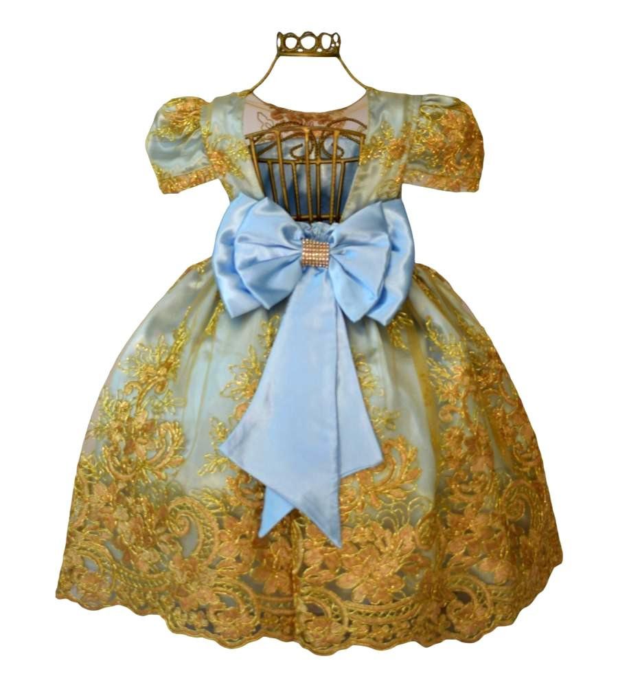 Vestido Infantil Azul Royal Festa Princesa Cinderela Aniversário Daminha  Florista Aia Dama Honra - Flor de Maria store