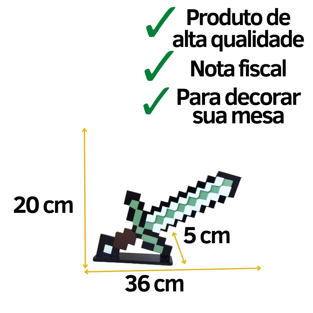 Display MDF Espada De Diamante Games Decoração - Lembrança Chique