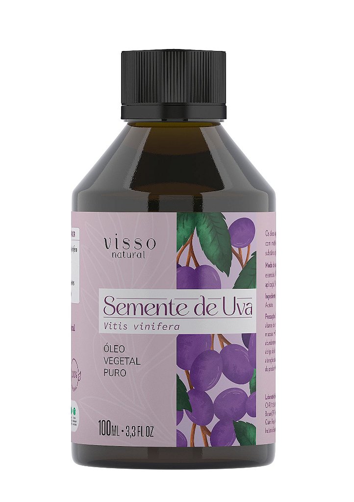 Visso Natural - Óleo Vegetal Semente de Uva - 100ml - Mais que Pele