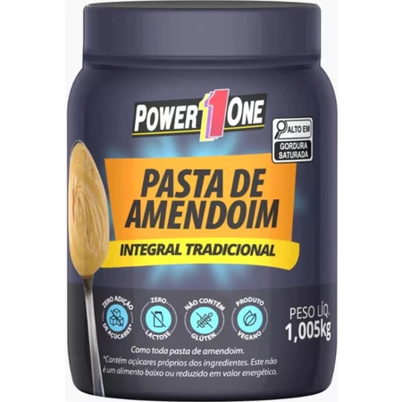 Pasta de Amendoim Integral Tradicional Power One | Zabelê Produtos