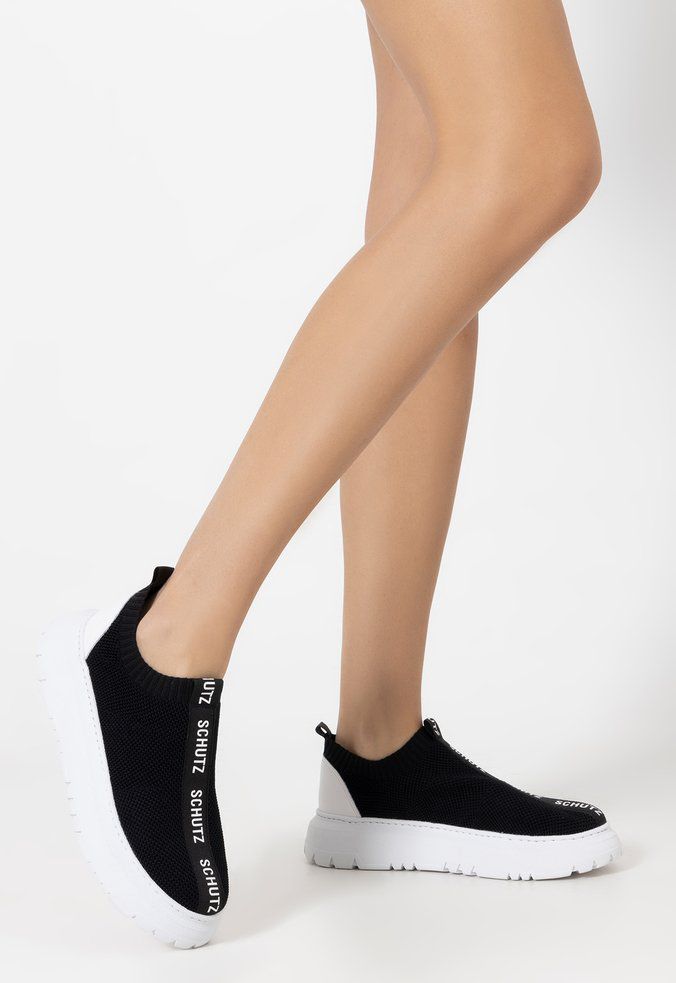 Tênis Feminino Knit Logo SS23 Schutz Preto - Specchio | Loja de