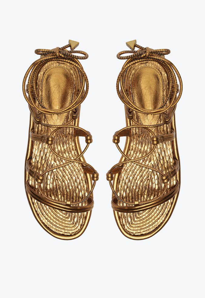 Rasteira Feminina Gladiadora Metalizada SS23 Schutz Bronze