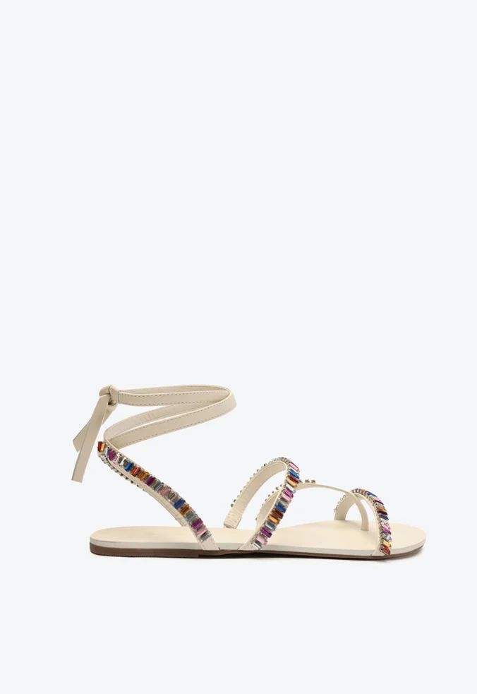 Sandália Feminina Rasteira Brilho SS23 Schutz Branca Specchio