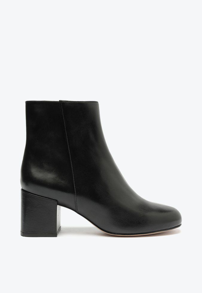 Bota Feminina Cano Baixo Ziper Lateral Bico Redondo Schutz Preto