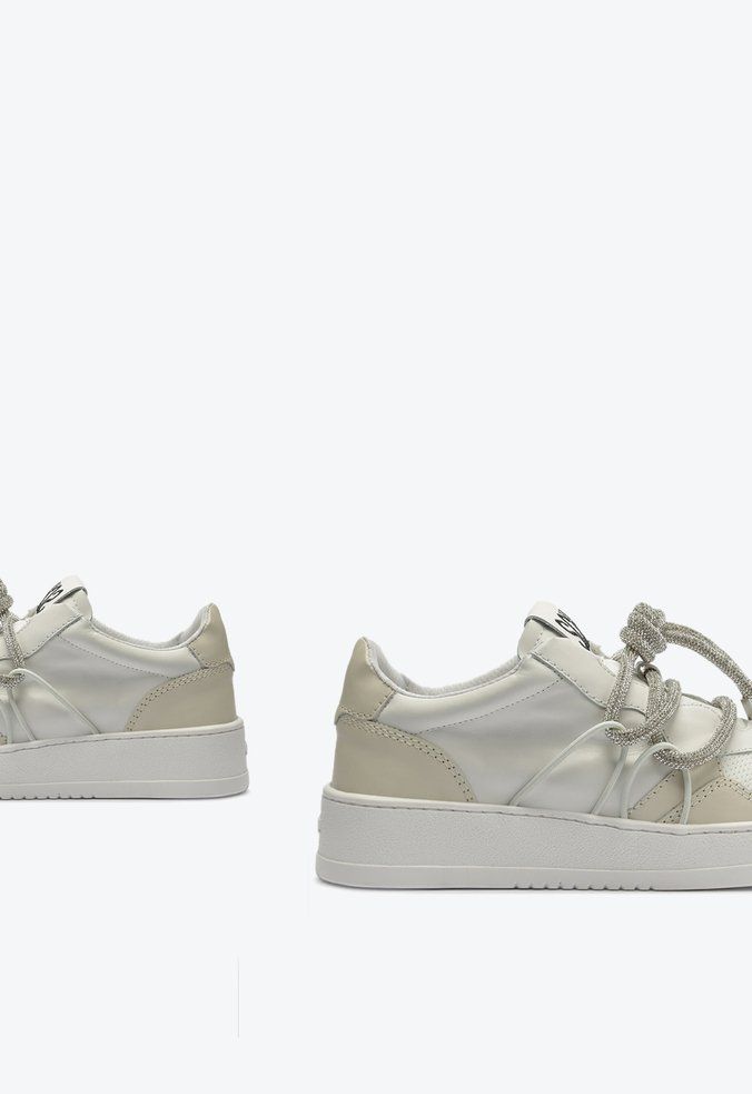 Tênis Feminino London Shine Cadarço Brilho Schutz Branco