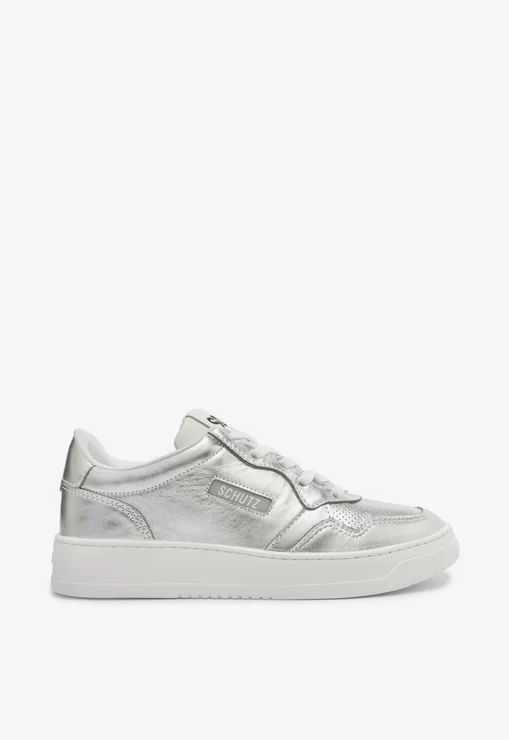 Tênis Feminino London Couro Metalizado Cadarço SS24 Schutz Prata