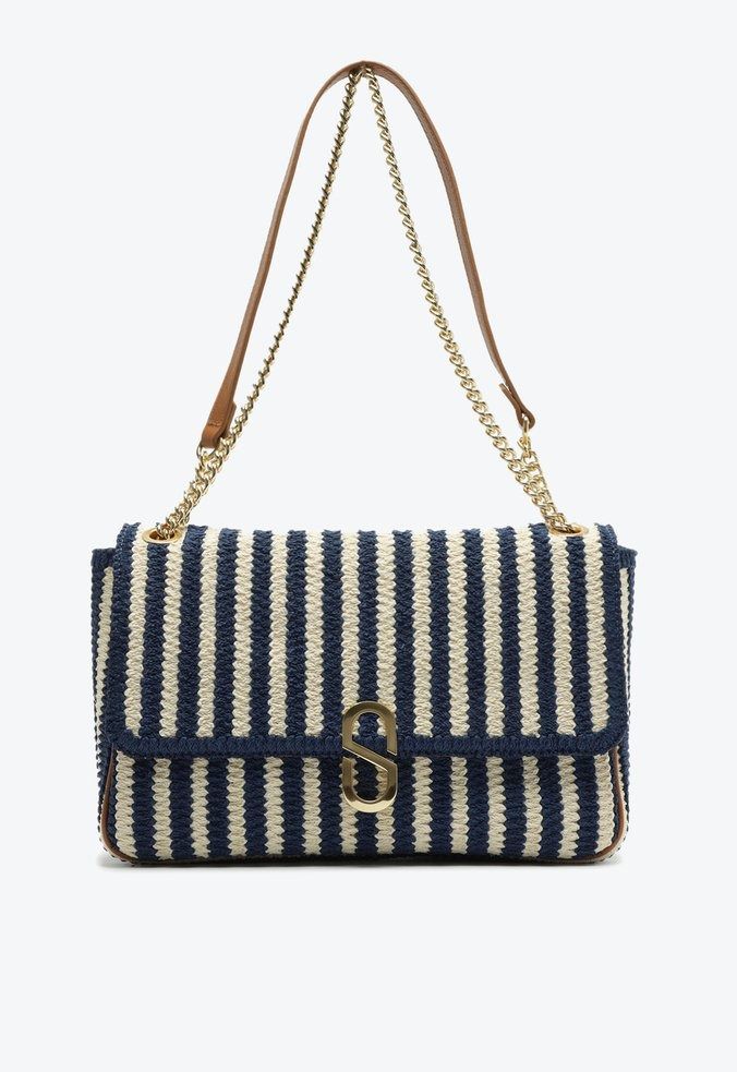 Bolsa Feminina Média Liana Alça Meia Corrente Crochê Ráfia SS24