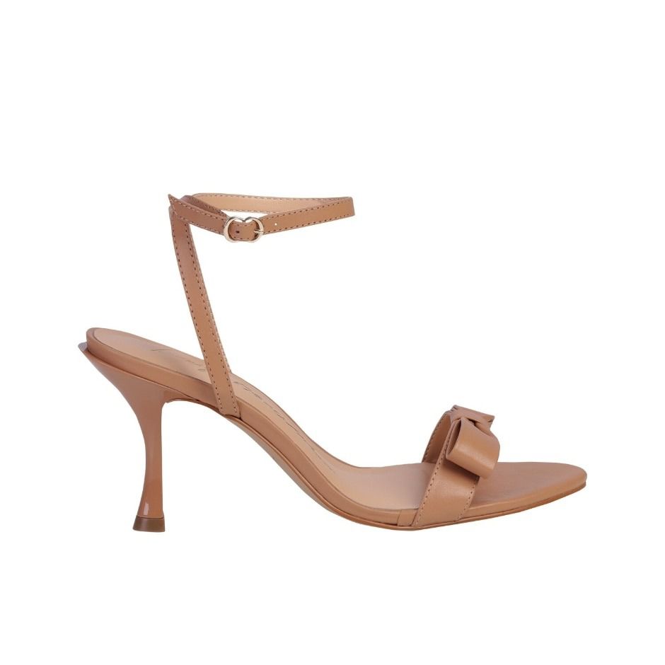 Sandália Salto Médio Laço Couro Luiza Barcelos Nude Specchio
