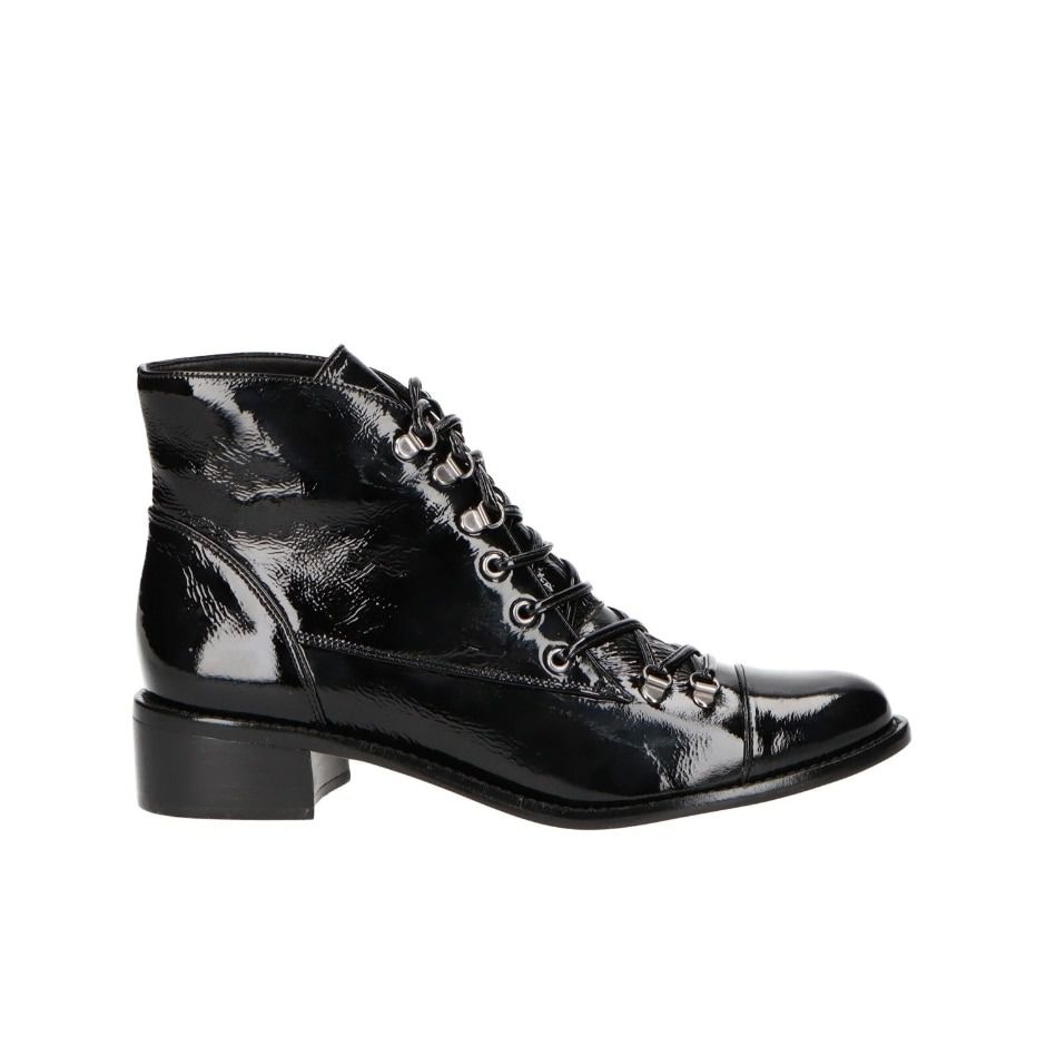 Bota Feminina Cano Baixo Verniz Luiza Barcelos Preto Specchio