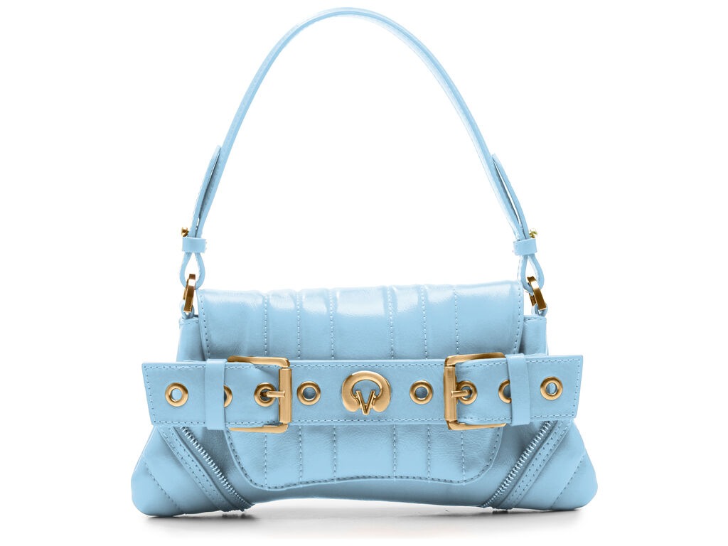 Bolsa Shoulder Média Lien Fivela Ilhós Vicenza Azul - Specchio
