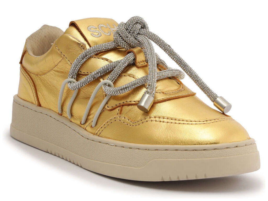 Tênis Feminino London Shine Cadarço Brilho Schutz Dourado