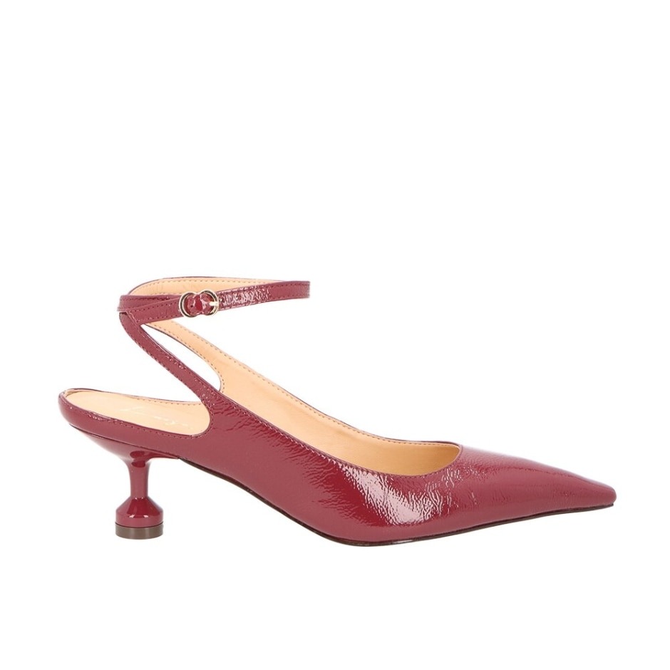 Scarpin Salto Baixo Alça Fivela Luiza Barcelos Marsala Specchio