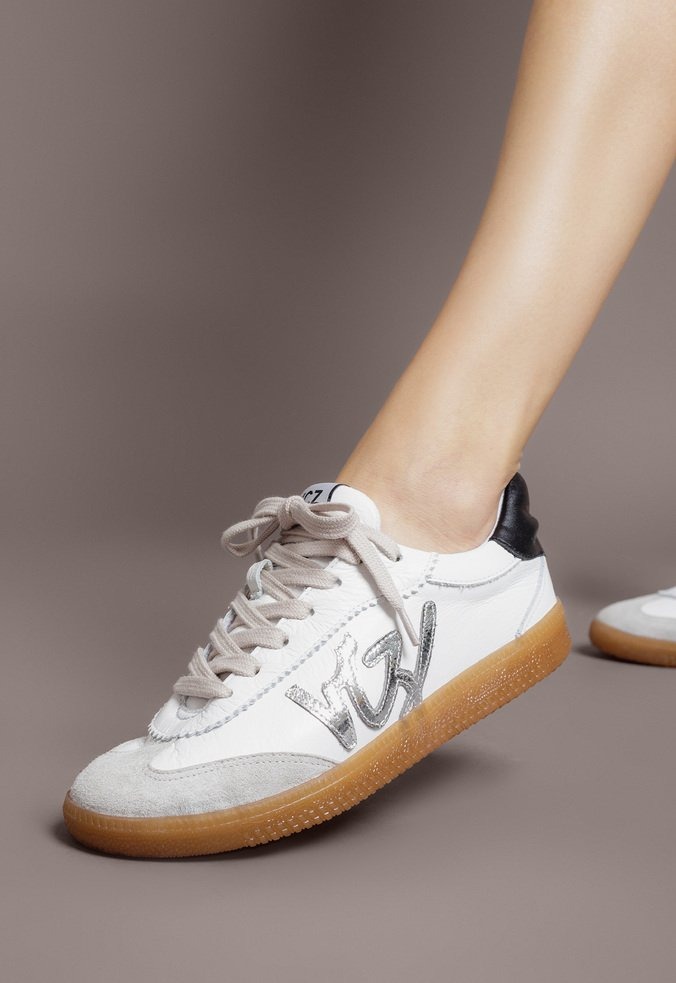 Tênis Feminino Cadarço Multimaterial VCZ Logo Vicenza Branco