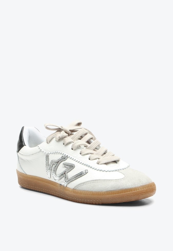 Tênis Feminino Cadarço Multimaterial VCZ Logo Vicenza Branco