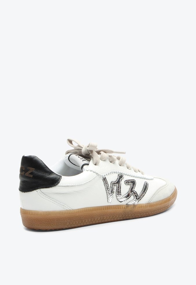 Tênis Feminino Cadarço Multimaterial VCZ Logo Vicenza Branco