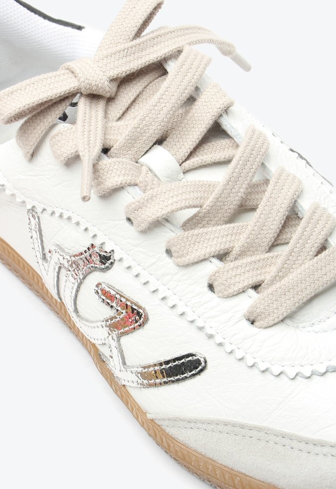 Tênis Feminino Cadarço Multimaterial VCZ Logo Vicenza Branco