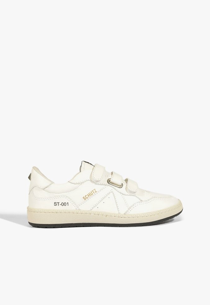 Tênis Feminino Couro Velcro ST-001 Schutz Branco Specchio Loja