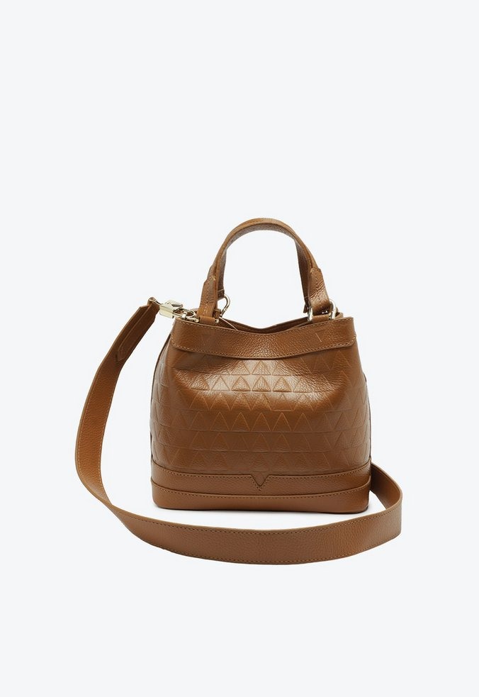 Bolsa Feminino Média Couro Shopper Triangle Alça Schutz Camel