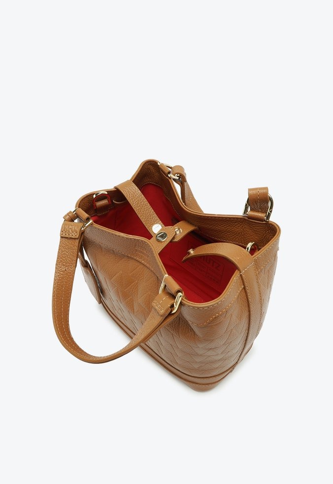 Bolsa Feminino Média Couro Shopper Triangle Alça Schutz Camel