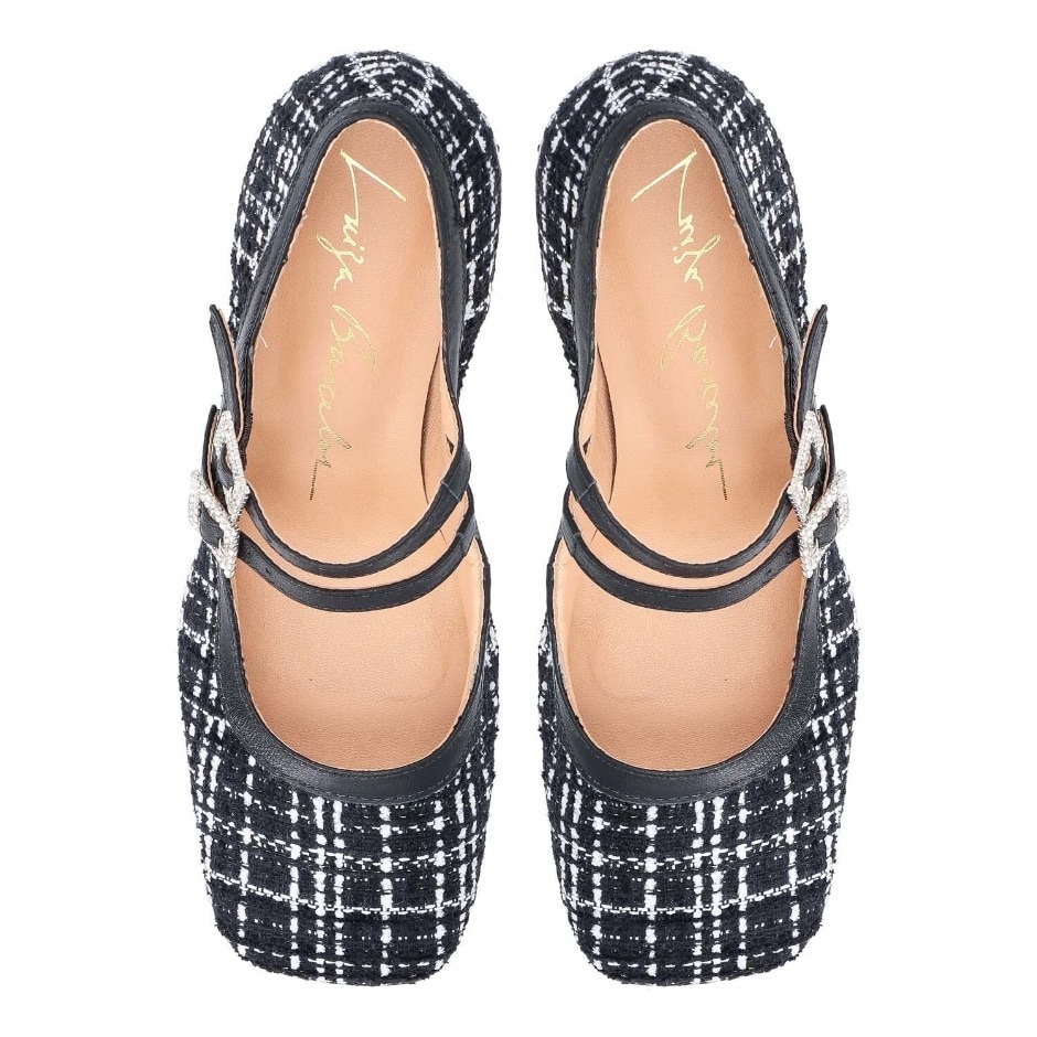 Sapato Salto Alto Mary Jane Tweed Luiza Barcelos Preto - Specchio