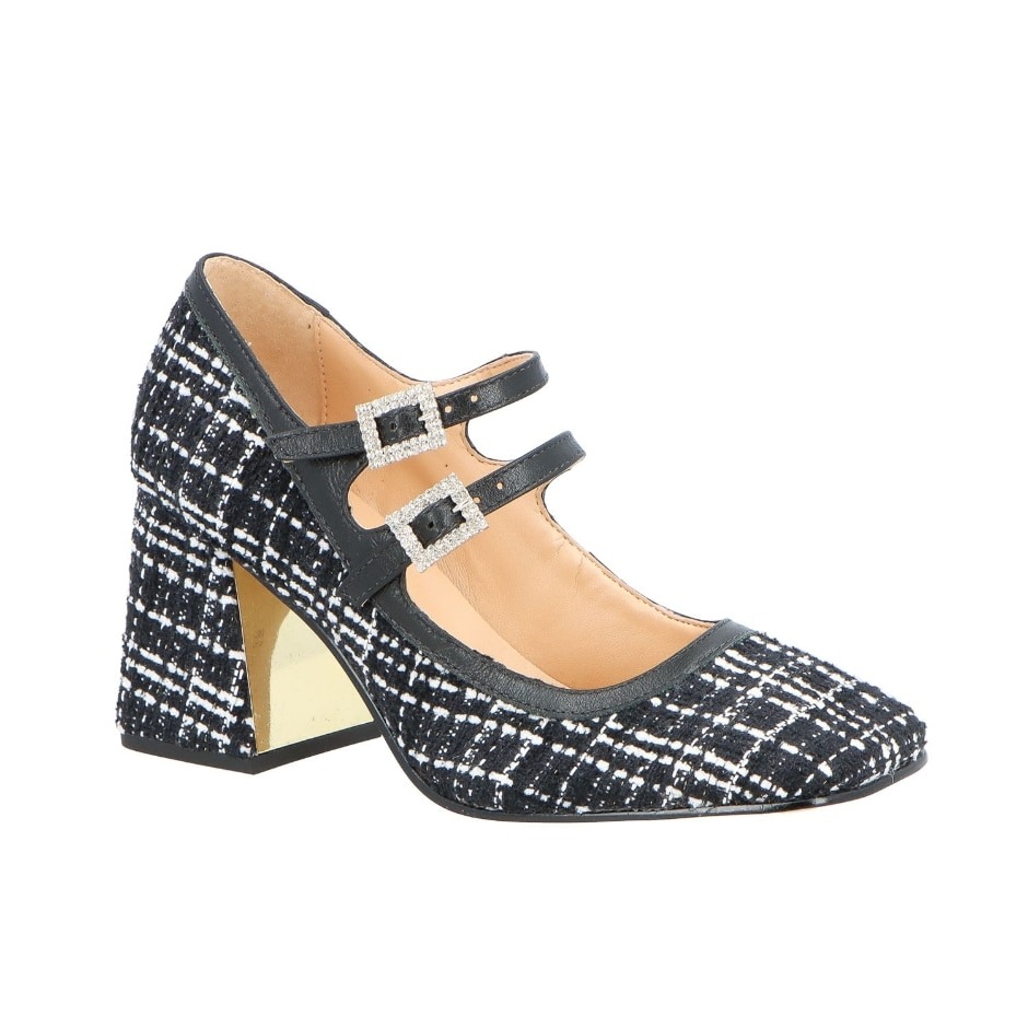 Sapato Salto Alto Mary Jane Tweed Luiza Barcelos Preto - Specchio