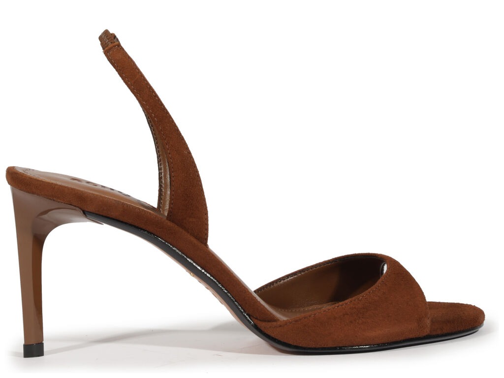 Sandália Scarlet Sling Camurça Tira Alça Schutz Camel - Specchio