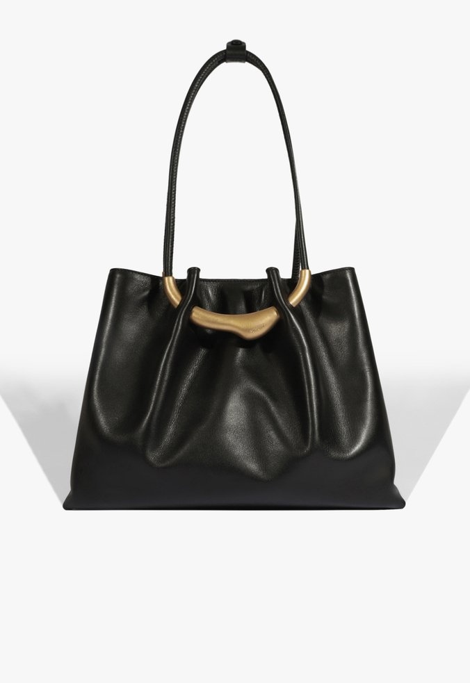 カバン Bolsa Media Tote Jame Couro Ziper Alça Schutz Preto - Specchio