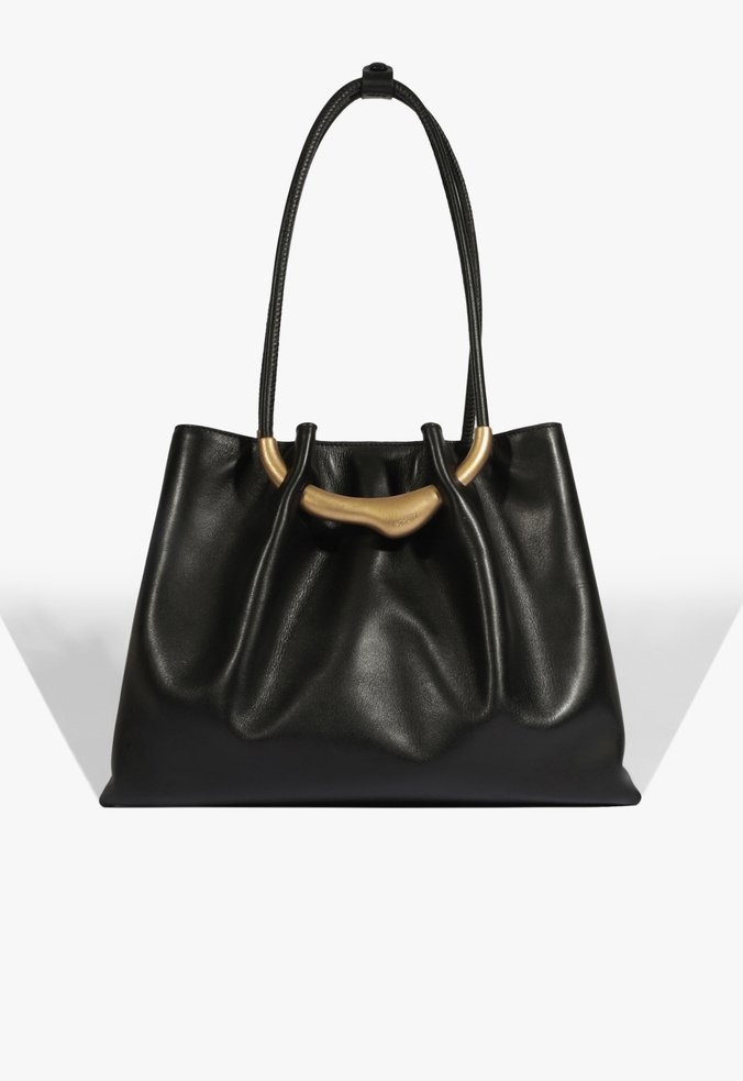 Bolsa Media Tote Jame Couro Ziper Alça Schutz Preto - Specchio