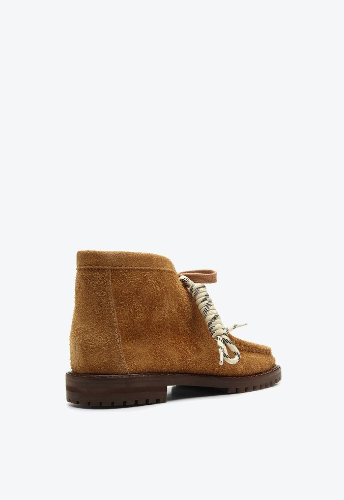 Bota Feminina Tess Camurça Cadarço Vicenza Camel - Specchio | Loja