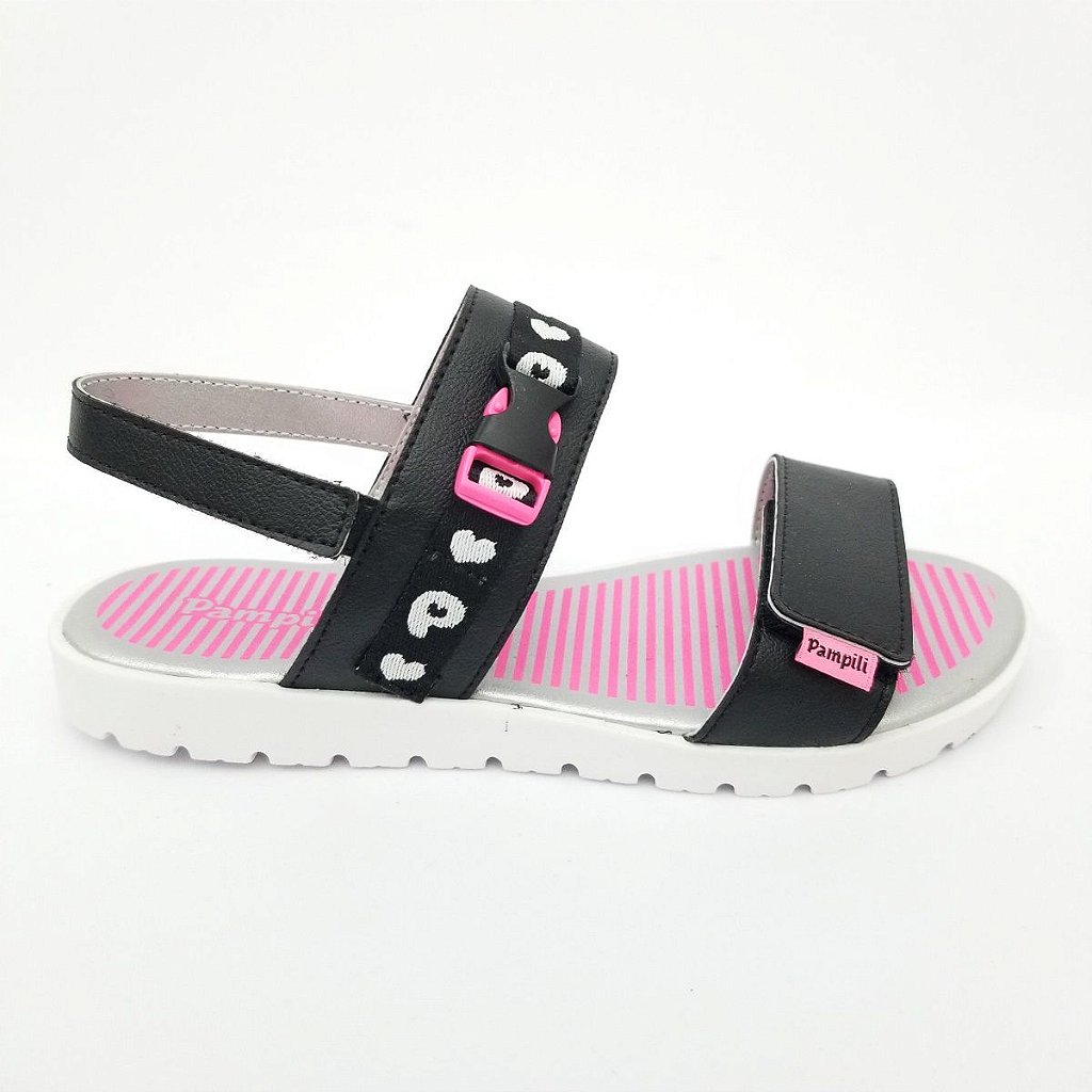 sandalia infantil feminina preta