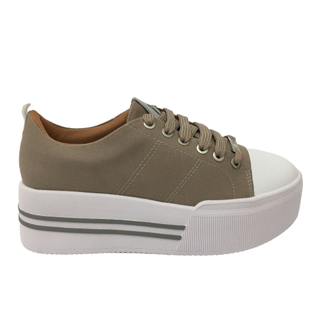 tenis flatform cinza