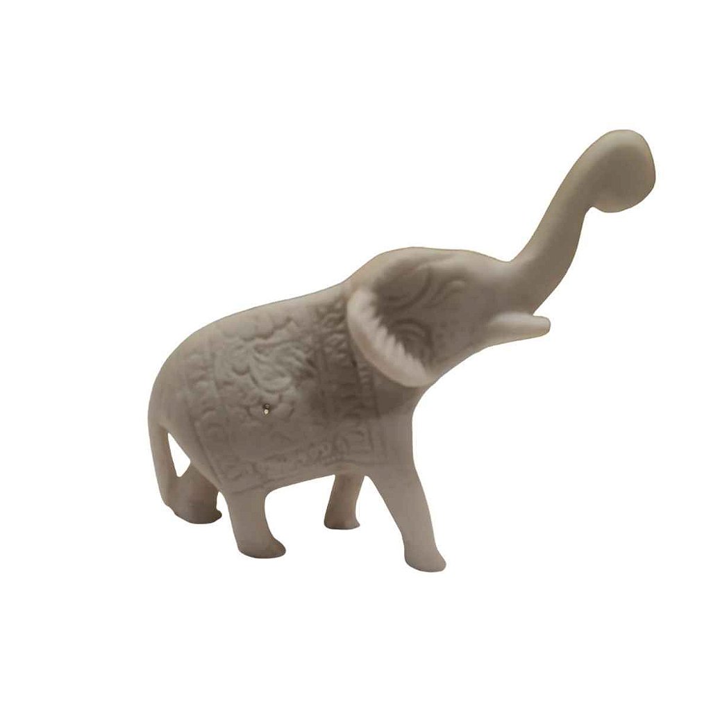 Mini Elefante Indiano de Pó de Mármore Tromba p/ Cima 12cm - Balisun