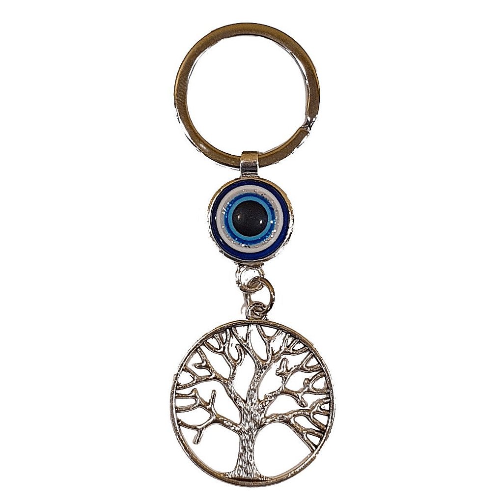 Chaveiro de Árvore da Vida e Olho Grego Azul - Balisun