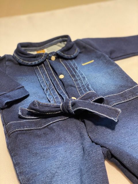 macacao jeans de bebe