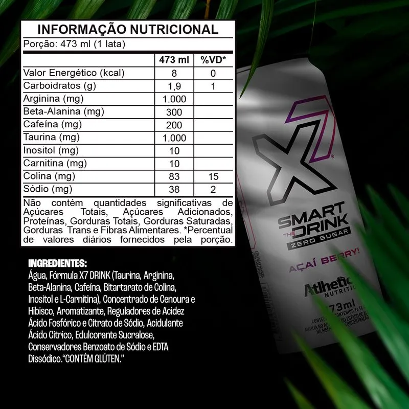 X7 Smart The Drink Energético 473ml - Atlhetica Nutrition - VIANATURAL