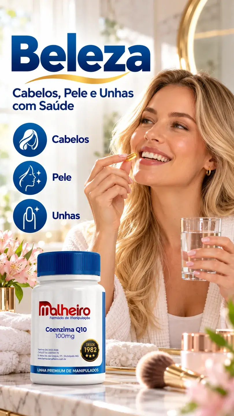 Mulher em ambiente de autocuidado com suplemento e água
