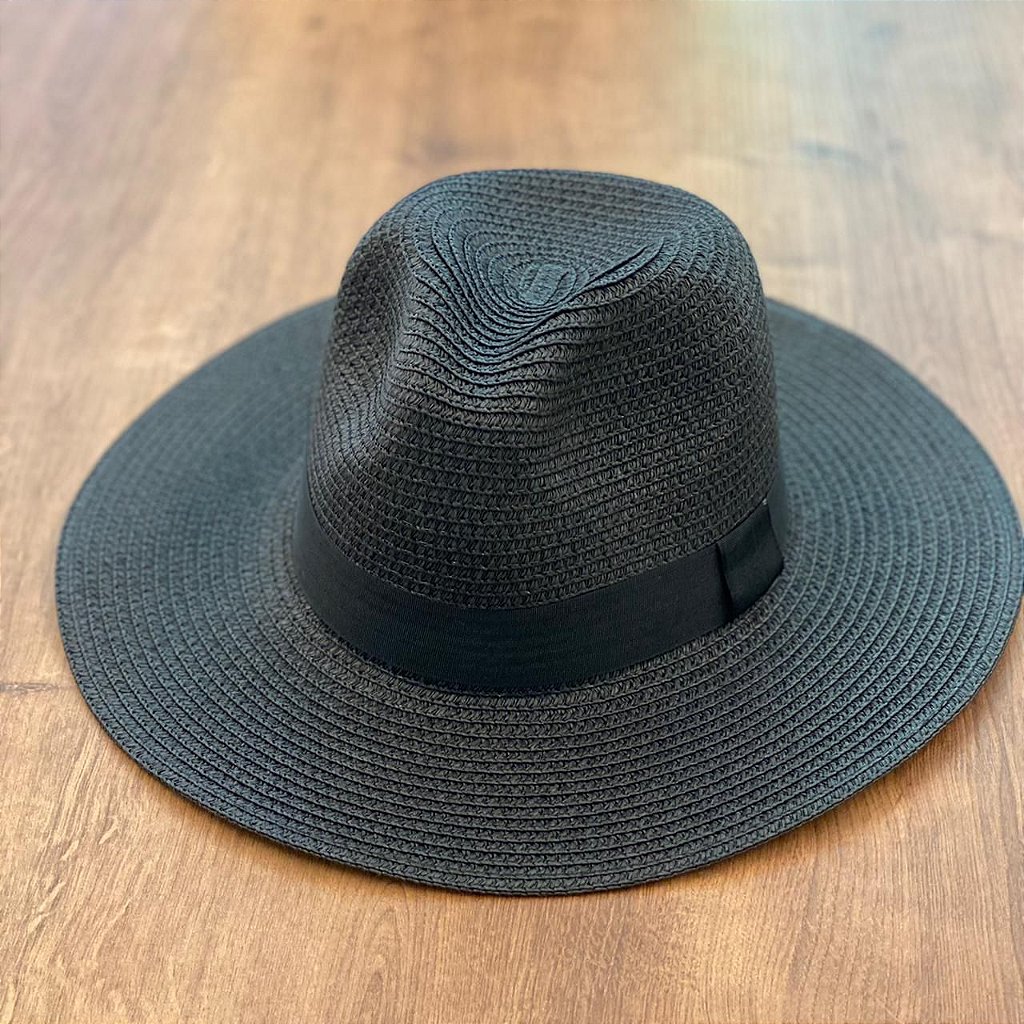 Chapéu de Palha Tipo Panamá - Preto - Misturar com Estilo - Acessórios  exclusivos para mulheres cheias de estilo