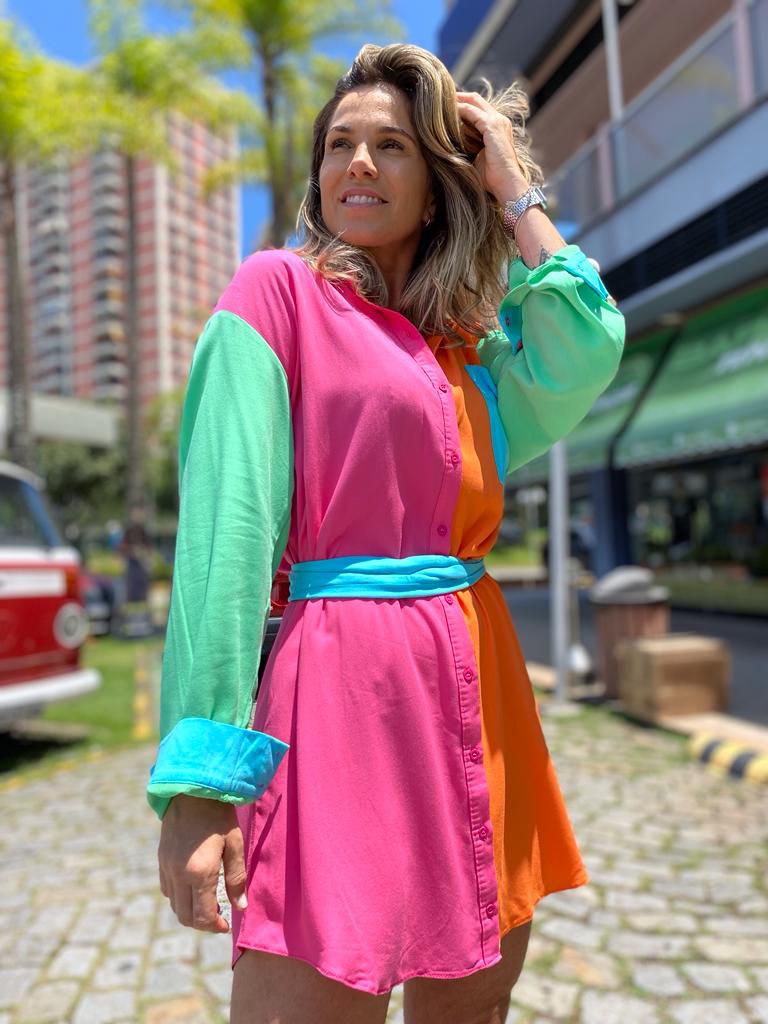 Vestido chemise color Lança Perfume - Indecense Rio