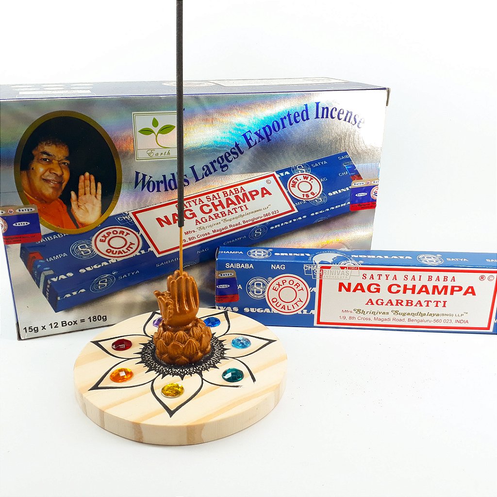 Incenso indiano Nag Champa Satya Sai Baba - Templo de Buda - Loja de  produtos esotéricos