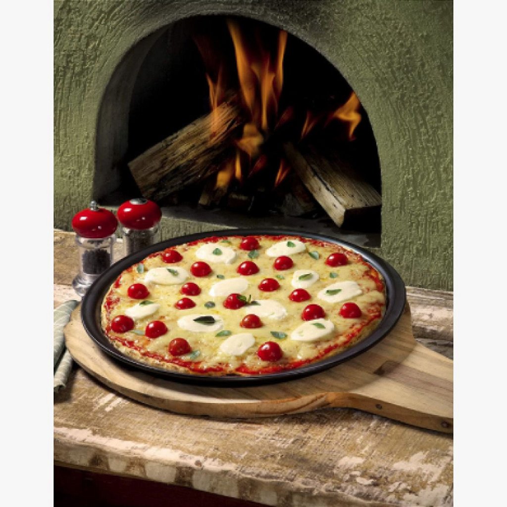 Ceraflame Forma De Cerâmica Para Pizza Preta 35CM - Arla Loja online