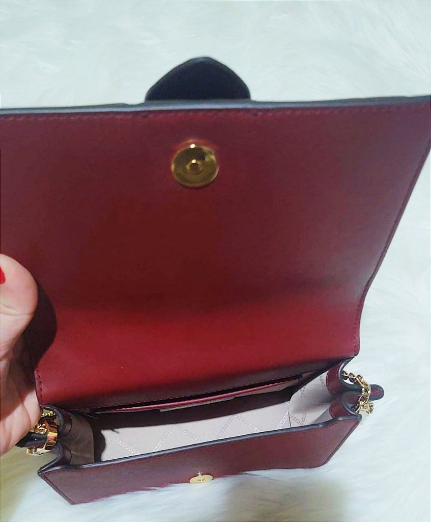 burgundy michael kors bolsa
