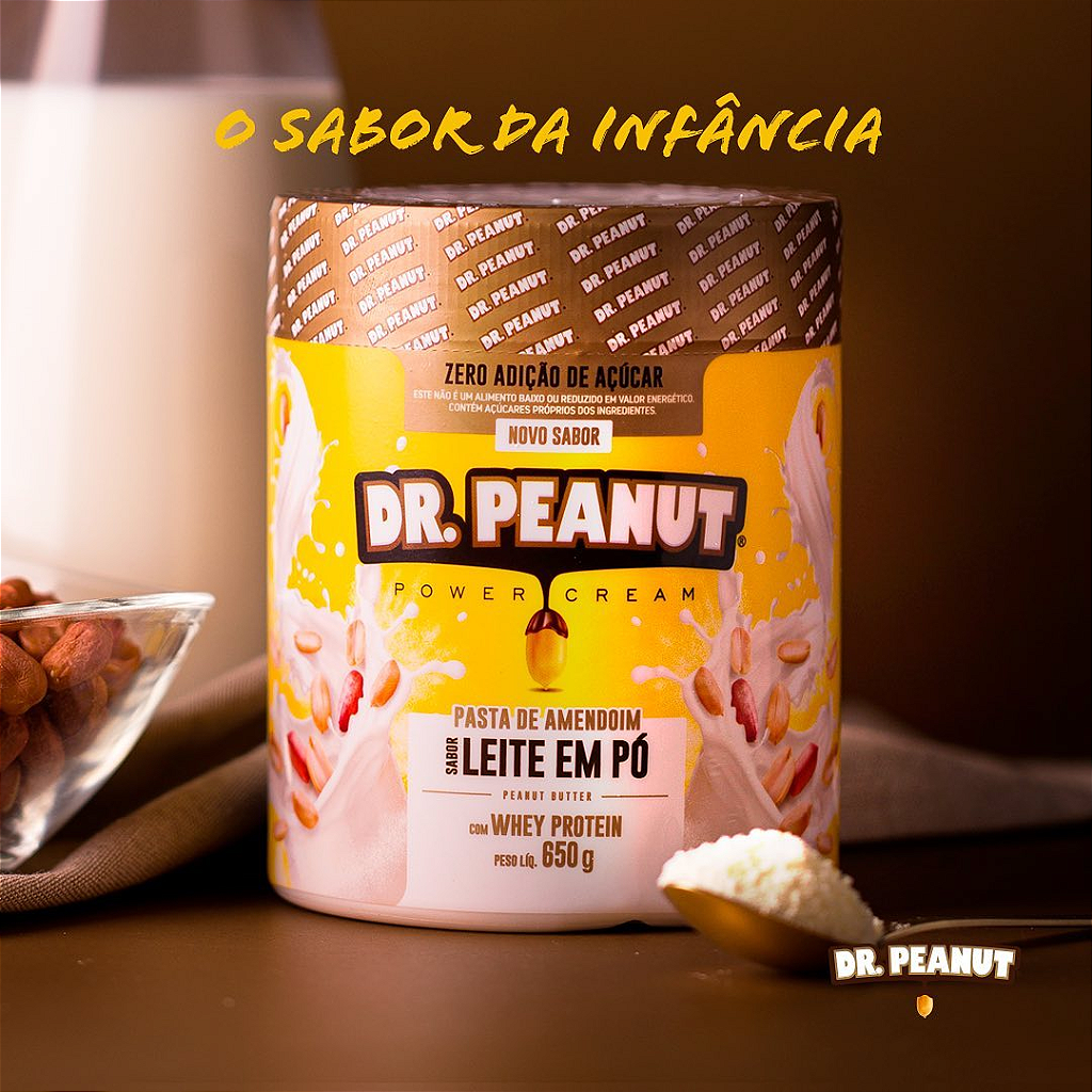Pasta de Amendoim Dr. Peanut sabor chocolate branco com whey isolado - 650g